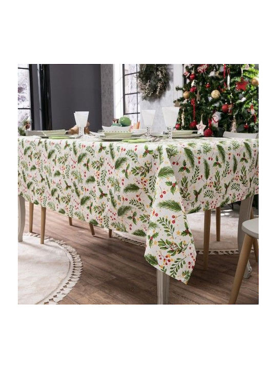 Teoran Mainz Christmas Tablecloth Fabric Green L135xW135cm.