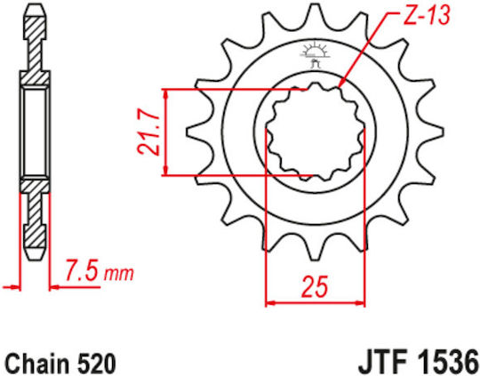 JT Sprockets Front Sprocket 16 Teeth for Kawasaki Ninja ZX - 6 R 2077-2012