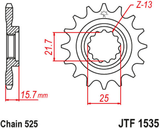 JT Sprockets Front Sprocket 15 Teeth for Kawasaki Ninja ZX - 6 R 1998-2001