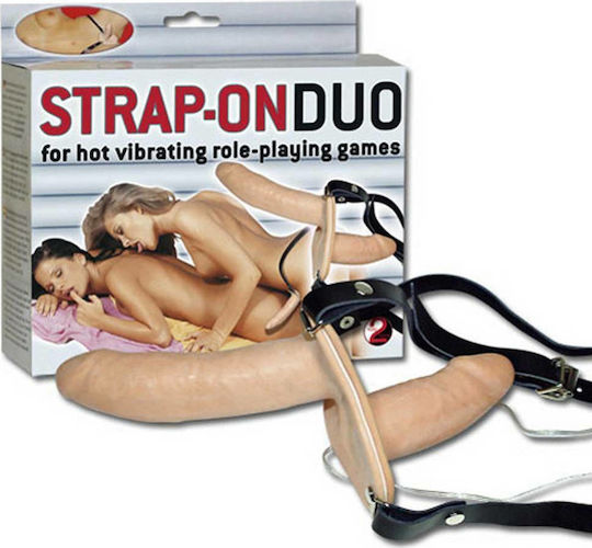 You2Toys Strap-On Duo Vibro Harness with Double Dildo in Black Color