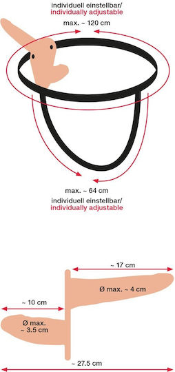 You2Toys Strap-On Duo Vibro Harness with Double Dildo in Black Color