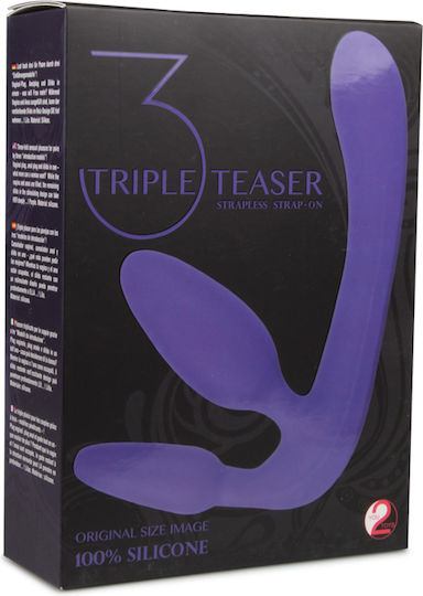 You2Toys Strapless Strap-On Triple Teaser Strapless Strap On με Τριπλό Dildo 20cm σε Μωβ Χρώμα
