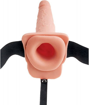 Pipedream Fetish Fantasy Hollow Squirting Strap-On with Balls Flesh 19cm