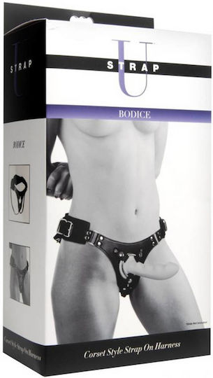XR Strap U Bodice Corset Style Strap On Harness Harness in Black Color