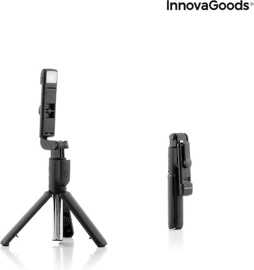 InnovaGoods Tridiex Selfie Stick Cell Phone Tripod Bluetooth with Lighting Black