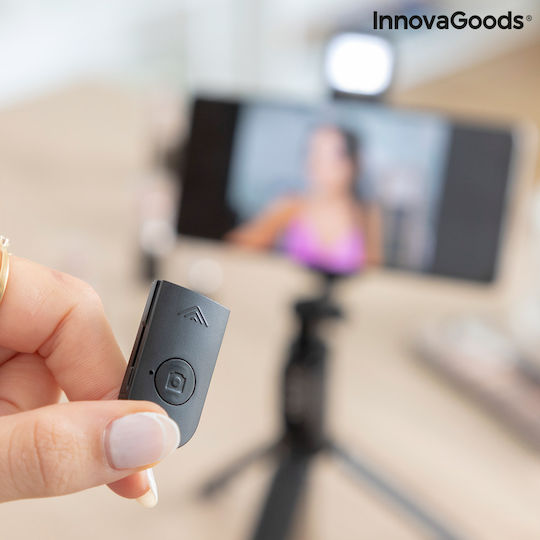InnovaGoods Tridiex Selfie Stick Cell Phone Tripod Bluetooth with Lighting Black