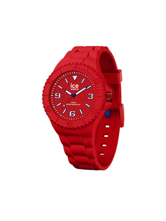 Ice Watch Battery with Red Rubber Strap