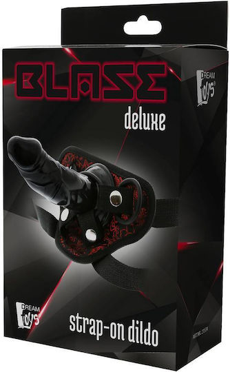 Dream Toys Blaze Deluxe Strap On Dildo Harness με Dildo 13cm σε Μαύρο Χρώμα