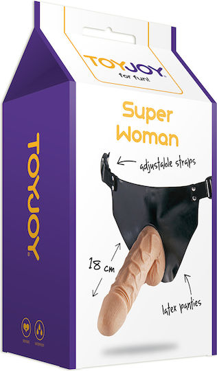 ToyJoy Superwoman Strap On with Dildo Gurtzeug mit Dildo in Hautfarbe