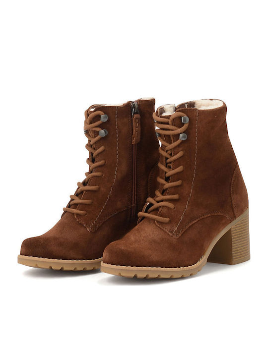 CLARKWELL LACE Wildleder Stiefeletten Damen mit Pelz Braun