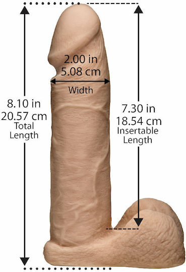 Vac U Lock Set Ultra Harness Harness με Dildo 20cm στο χρώμα του δέρματος