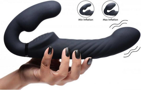 Strap U Swirl Vibrating Strapless Strap-On Strapless Strap On με Dildo με Δόνηση σε Μαύρο Χρώμα