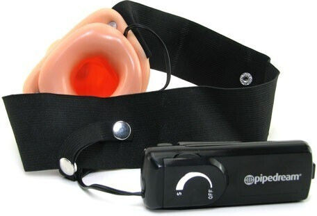 Pipedream Fetish Fantasy Series Vibrating Hollow Strap-On Harness with Dildo 20cm and Vibration in skin color
