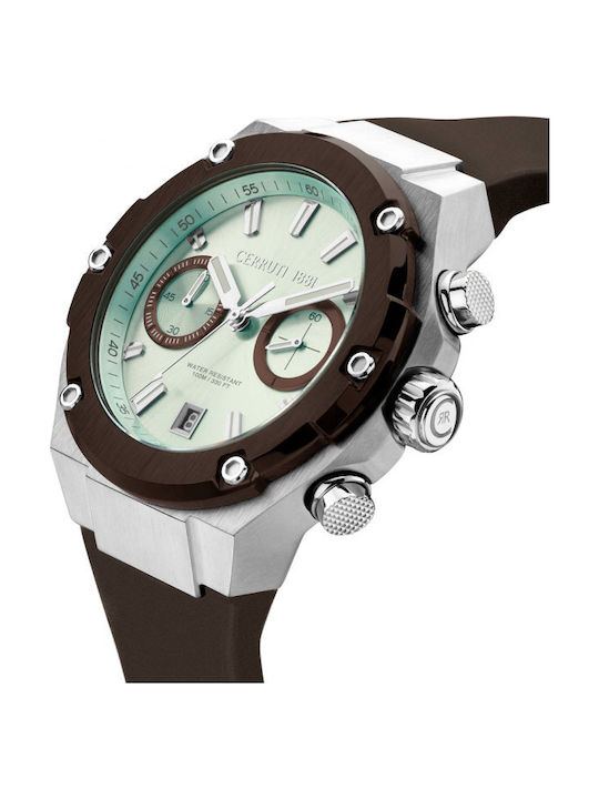 Lucardo Ανδρικό Ρολόι 44mm Χρονογράφος Μπαταρίας με Μαύρο Καουτσούκ Λουράκι