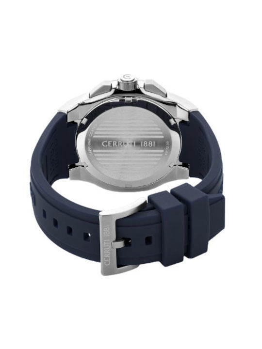 Cerruti Razzuolo Watch Chronograph Battery with Blue Rubber Strap