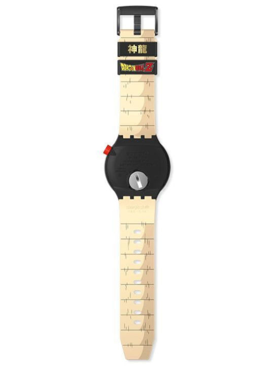 Swatch Shenron Men's Watch 47mm Battery with Green Rubber Strap