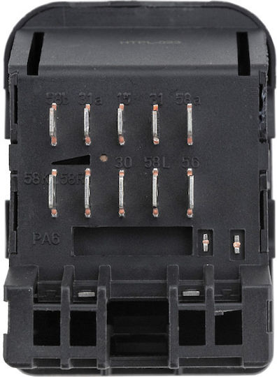 NTY Car Light Switch for Opel Astra / Combo / Corsa / Tigra / Vectra 10pin Black