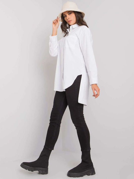 Ex Moda Women's Monochrome Long Sleeve Shirt White