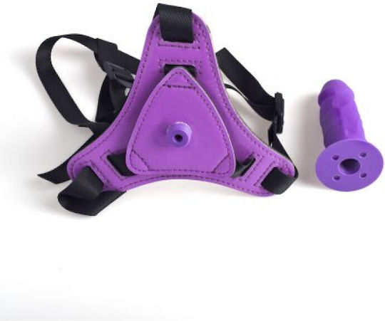 Toyz4lovers Real Safe Hot Stuff Harness with Dildo Purple