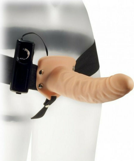 Kinx The Extender Plus Harness with Dildo 20.5cm and Vibration in skin color