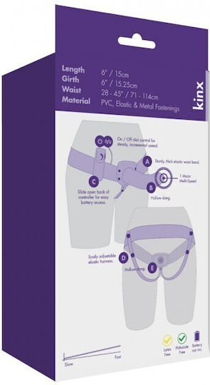 Kinx Extender Hollow Vibrating Strap On Harness με Dildo 16cm και Δόνηση σε Μαύρο Χρώμα