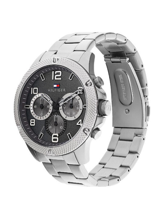 Tommy Hilfiger Blaze Ανδρικό Ρολόι 46mm Χρονογράφος Μπαταρίας με Ασημί Ατσάλινο Μπρασελέ