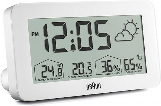 Braun BC 13 Επιτραπέζιο Ψηφιακό Ρολόι με Ξυπνητήρι & Ραδιόφωνο Λευκό BC13WP
