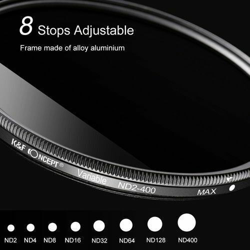 K&F Concept ND2-ND400 Filter Variable ND 43mm for Camera Lenses