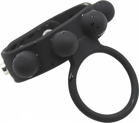 Naughty Toys Cock Ring Cocoș și testicule Silicon Negru