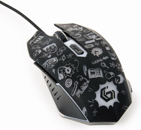 Gembird MUS-6B-GRAFIX-01 RGB Gaming Ποντίκι 3600 DPI Μαύρο