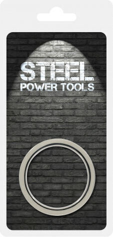 Steel Power Tools Ribbed Stainless Steel Cockring 45mm