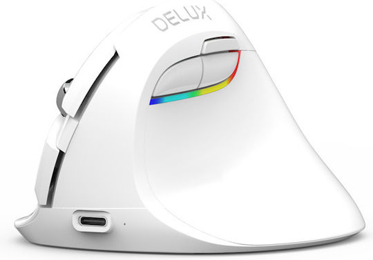 Delux M618Mini Kabellos Ergonomisch Vertikal Maus Weiß