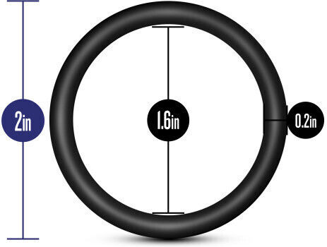 Blush Performance Pure Premium Silicone Cockrings VS3 Black 3pcs