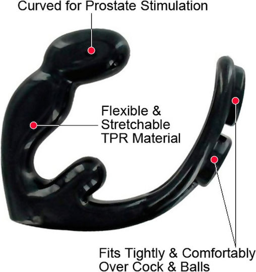 XR Masters Rogue Vibe Erection Enhancer + Anal Stim 4cm Black