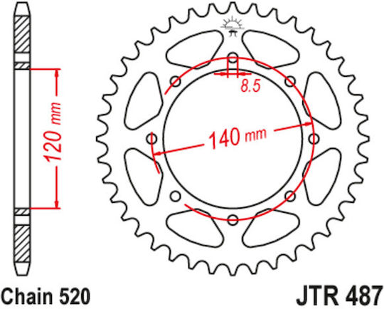 JT Sprockets Заден зъбен колело 46 Зъби за Kawasaki КЛЕ 500