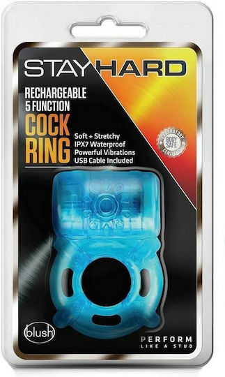 Blush Stay Hard 5 Function Cock Ring Blue