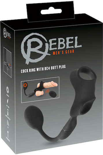 You2Toys Rebel Cock Ring With Remote Control Butt Plug Δαχτυλίδι Πέους Σιλικόνης με Πρωκτική Σφήνα Μαύρο 05507280000