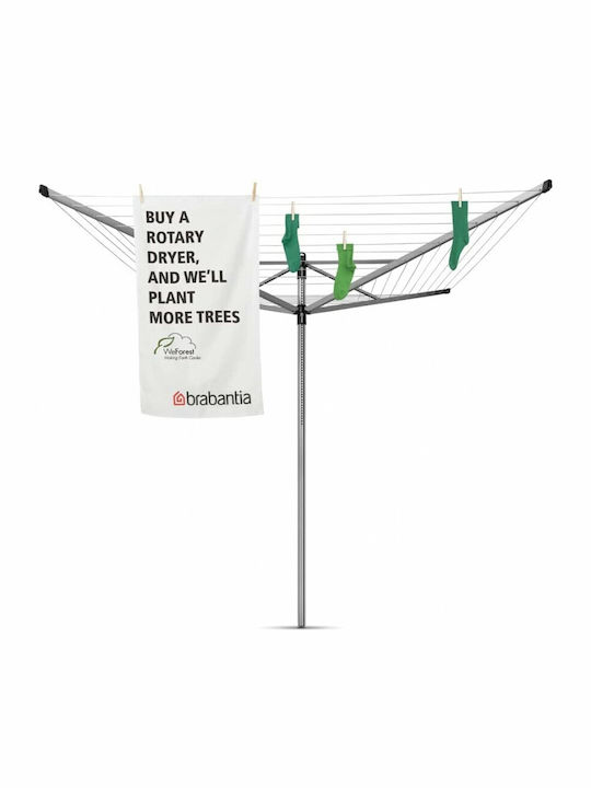 Brabantia Lift-O-Matic Rotary Dryer Advance 60 Μέτρων Πτυσσόμενη Απλώστρα Δαπέδου από Μέταλλο