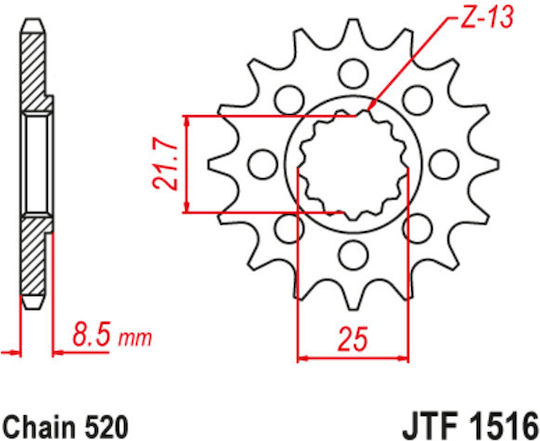 JT Sprockets Front Sprocket 17 Teeth for Suzuki GSX-R 750 / GSX-R 1000 Kawasaki ZX-10R 04-13 / Suzuki GSXR 750 02-10 / GSXR 1000 01-08