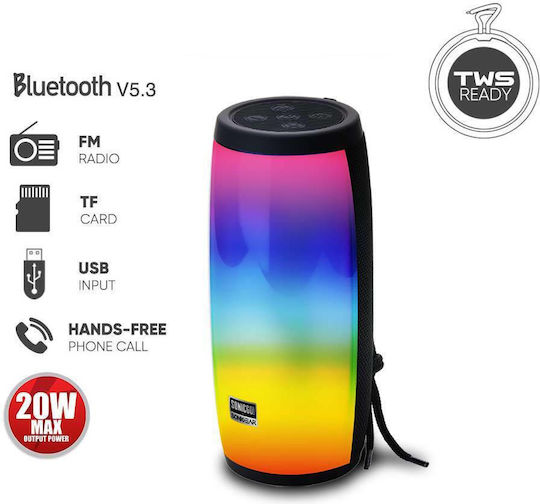 Sonic Gear Go 6 Ηχείο Bluetooth 20W με Ραδιόφωνο και Διάρκεια Μπαταρίας έως 4 ώρες Μαύρο