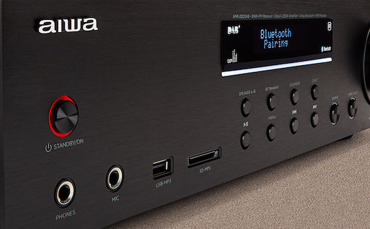 Aiwa AMR-200DAB/BK Power Amplifier Hi-Fi Amplifier Stereo 100W/4Ω Black