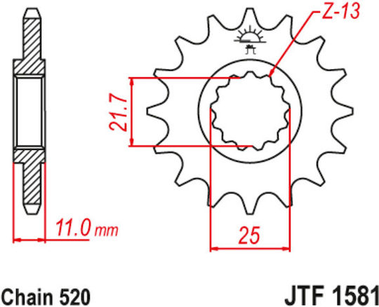 JT Sprockets Vorderes Ritzel 16 Zähne für Yamaha FZ6 Fazer / YZF-R6