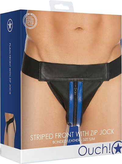 Shots Ouch! Striped Front with Zip Jock Blue
