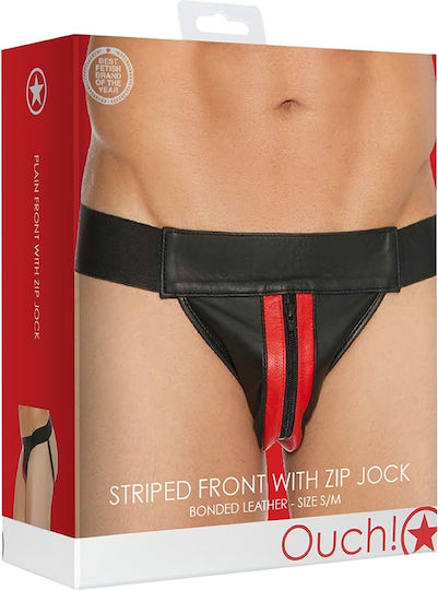 Shots Ouch! Striped Front with Zip Jock Red