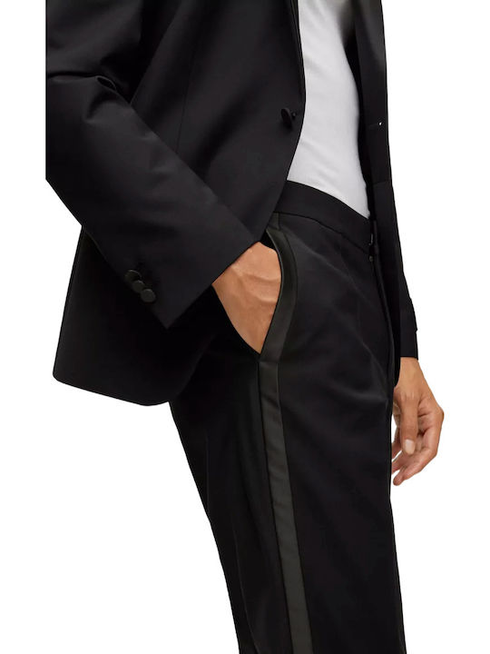 Hesten Men's Suit Trousers Elastic in Extra Slim Fit Black