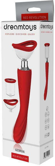 Dream Toys Revolution Georgia Sauger Vagina mit Vibration Rot 1Stück