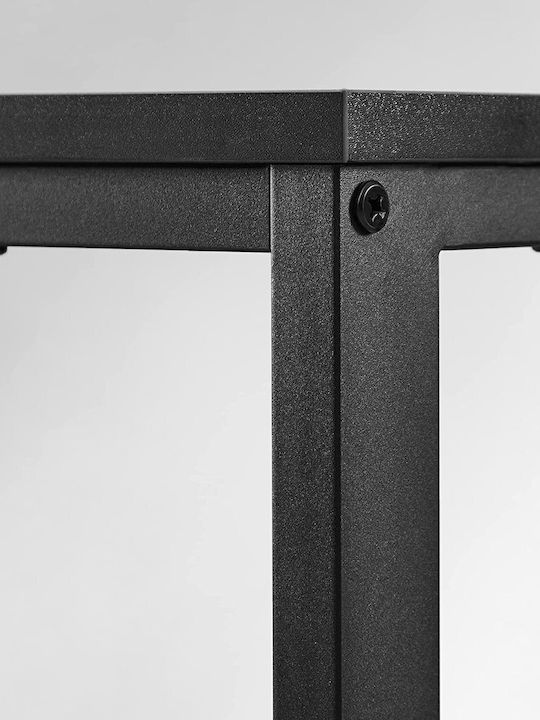 Γραφείο Ξύλινο Μαύρο με Μεταλλικά Πόδια 120x60x75εκ.