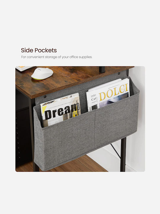 Desk Wooden Coffee with Metal Legs 80x55x89.5cm
