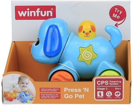 Winfun Push Along Press N Go Puppy with Music for 6++ Months