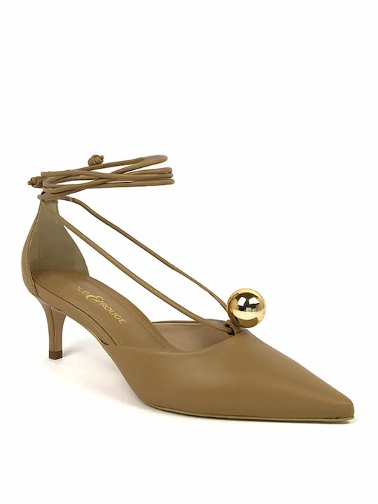 Women's Heels with Ankle Strap Gold&Rouge - Mida BEIGE 012800026800